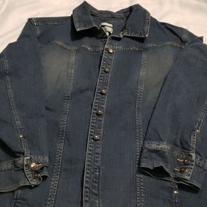 CJ banks stretchy jean jacket 3x Tote2